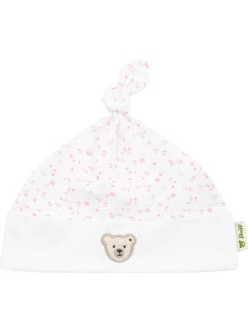 Steiff Czapka w kolorze białym