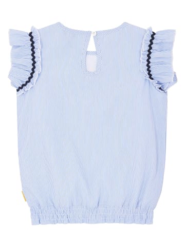 Steiff Bluse in Hellblau/ Weiß