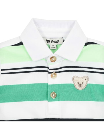 Steiff Poloshirt in Weiß/ Grün