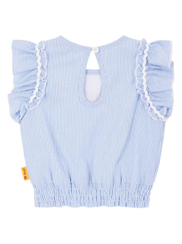 Steiff Bluse in Hellblau/ Weiß