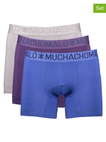 Muchachomalo Bokserki (3 pary) w kolorze szaro-fioletowo-niebieskim