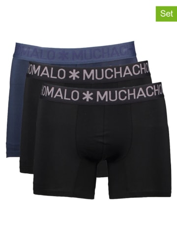 Muchachomalo 3er-Set: Boxershorts in Schwarz/ Dunkelblau