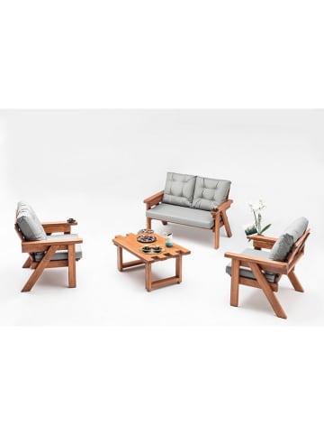 FLORIANE GARDEN Gartentisch in Hellbraun - (B)104 x (H)48 x (T)65 cm