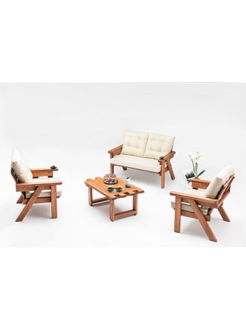 FLORIANE GARDEN Stół ogrodowy w kolorze jasnobrązowym - 104 x 48 x 65 cm