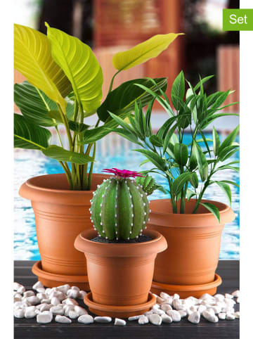 FLORIANE GARDEN Doniczki (3 szt.) w kolorze jasnobrązowym