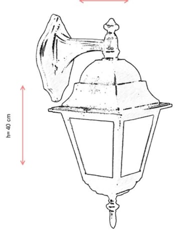 FLORIANE GARDEN Außenleuchte in Schwarz/ Weiß - (B)25 x (H)40 x (T)18 cm
