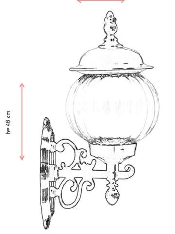 FLORIANE GARDEN Buitenlamp zwart - (B)27 x (H)48 x (D)23 cm