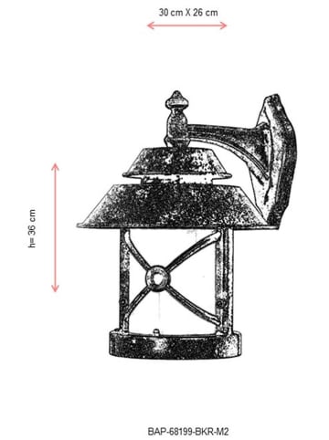 FLORIANE GARDEN Außenleuchte in Braun - (B)30 x (H)36 x (T)26 cm