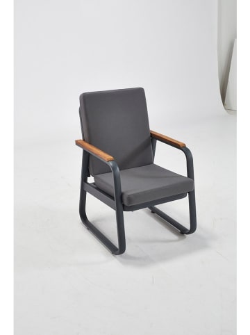 FLORIANE GARDEN Krzesło ogrodowe w kolorze szaro-jasnobrązowym - 63 x 91 x 60 cm