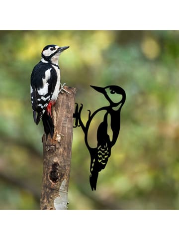 HanahHome Dekoracja ogrodowa "Bird in the branch" w kolorze czarnym - 18 x 30 cm