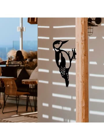 HanahHome Gartendekoration "Bird in the branch" in Schwarz - (B)18 x (H)30 cm