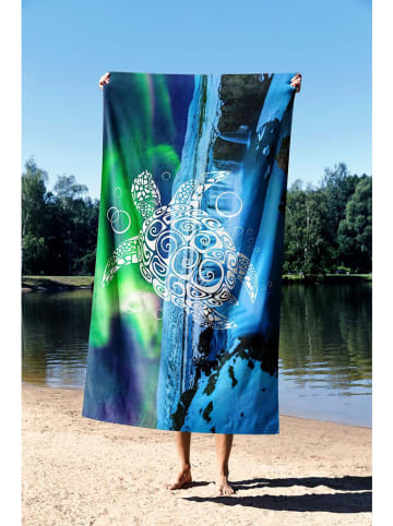 FLORIANE GARDEN Strandlaken "Blue Turtle" blauw/groen