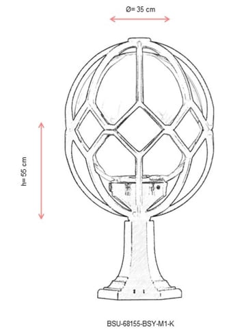 FLORIANE GARDEN Außenleuchte in Schwarz - (H)55 x Ø 35 cm