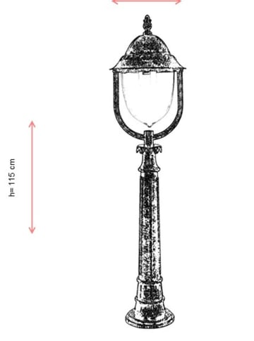 FLORIANE GARDEN Lampa zewnętrzna w kolorze czarnym - wys. 115 x Ø 30 cm