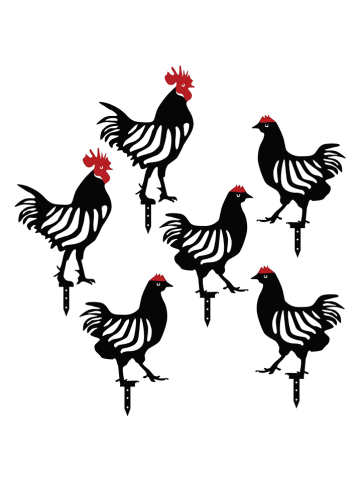 FLORIANE GARDEN Dekoracje ogrodowe (6 szt.) w kolorze czarnym