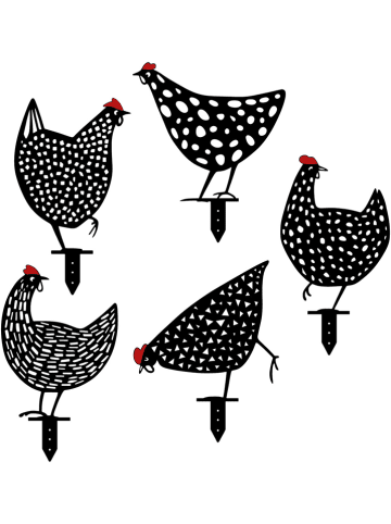 Evila 5-delige set: decoratieve figuren zwart