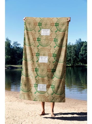 FLORIANE GARDEN Ręcznik plażowy "Forest Camping" w kolorze zielonym