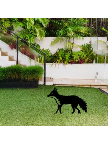 HanahHome Gartendekoration "Fox 1" in Schwarz - (B)50 x (H)48 cm