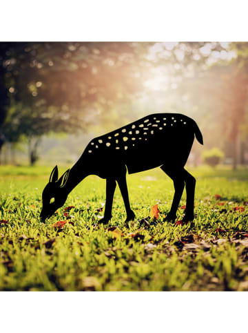 HanahHome Gartendekoration "Gazelle 01" in Schwarz - (B)72 x (H)64 cm