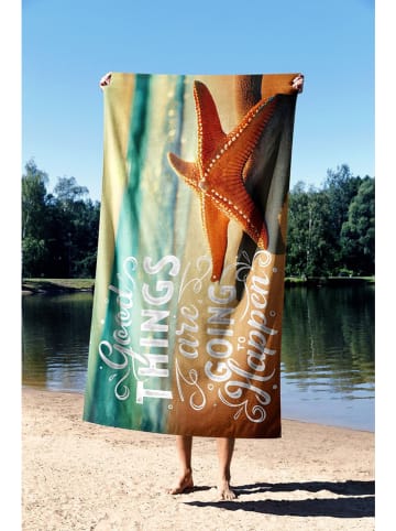 Elizabed Ręcznik plażowy "Good Things" w kolorze pomarańczowym ze wzorem