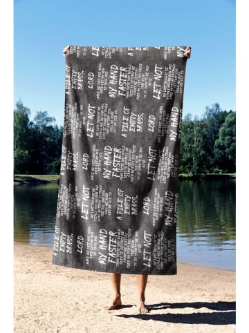 FLORIANE GARDEN Ręcznik plażowy "My Hand Faster" w kolorze szaro-białym