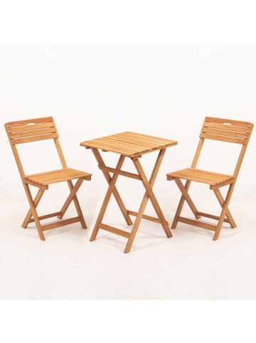 FLORIANE GARDEN 3tlg. Gartenmöbel-Set in Hellbraun