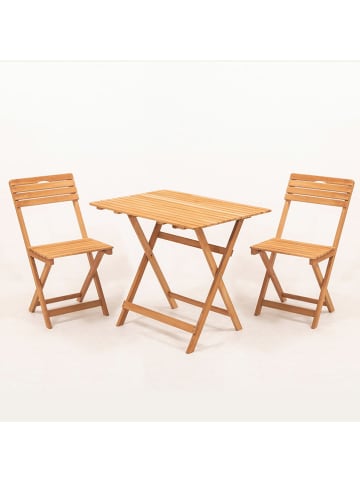 FLORIANE GARDEN 3-częściowy zestaw mebli ogrodowych w kolorze jasnobrązowym