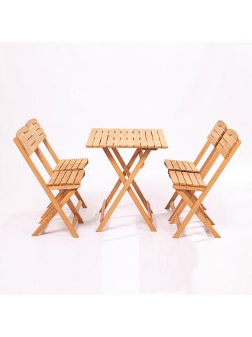 FLORIANE GARDEN 5-częściowy zestaw mebli ogrodowych w kolorze jasnobrązowym