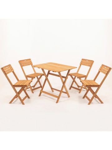 FLORIANE GARDEN 5tlg. Gartenmöbel-Set in Hellbraun