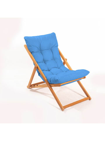 FLORIANE GARDEN 3-delige tuinmeubelset lichtbruin/blauw