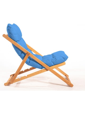 FLORIANE GARDEN Klappstuhl in Hellbraun/ Hellblau - (B)59 x (H)90 x (T)44 cm
