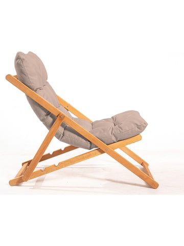 FLORIANE GARDEN Krzesło składane w kolorze jasnobrązowo-beżowym - 59 x 90 x 44 cm