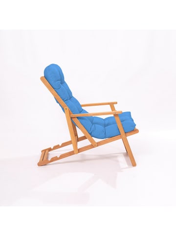 FLORIANE GARDEN 3tlg. Gartenmöbel-Set in Hellbraun/ Blau