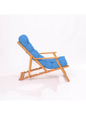 FLORIANE GARDEN 3-delige tuinmeubelset lichtbruin/blauw