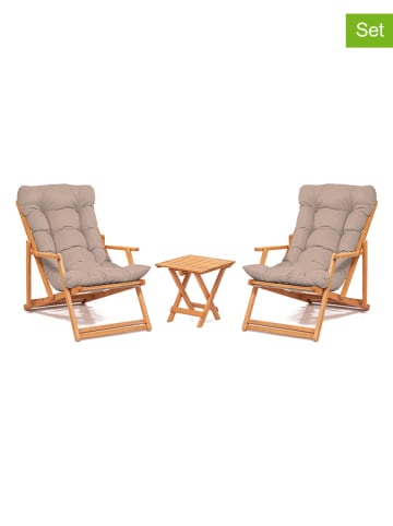 Scandinavia Concept 3-delige tuinmeubelset lichtbruin/beige