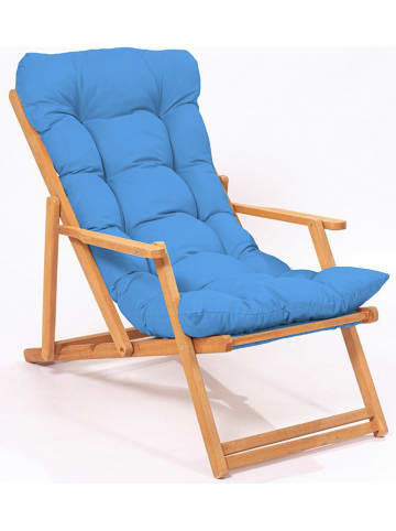 FLORIANE GARDEN Krzesło składane w kolorze jasnobrązowo-błękitnym - 66 x 110 x 48 cm