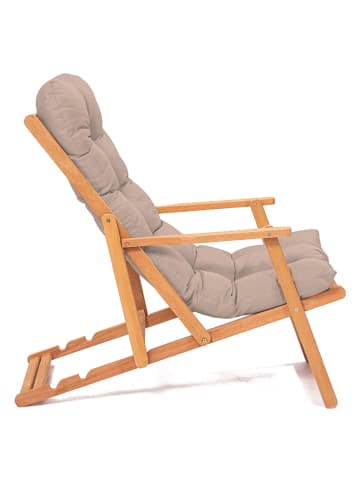 FLORIANE GARDEN Krzesło ogrodowe w kolorze jasnobrązowo-beżowym - 66 x 110 x 46 cm