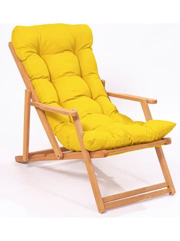 FLORIANE GARDEN Krzesło składane w kolorze jasnobrązowo-żółtym - 66 x 110 x 48 cm