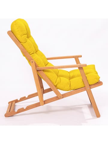 FLORIANE GARDEN Krzesło składane w kolorze jasnobrązowo-żółtym - 66 x 110 x 48 cm