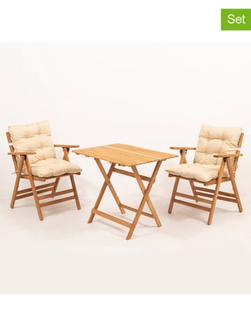 FLORIANE GARDEN 3-delige tuinmeubelset lichtbruin