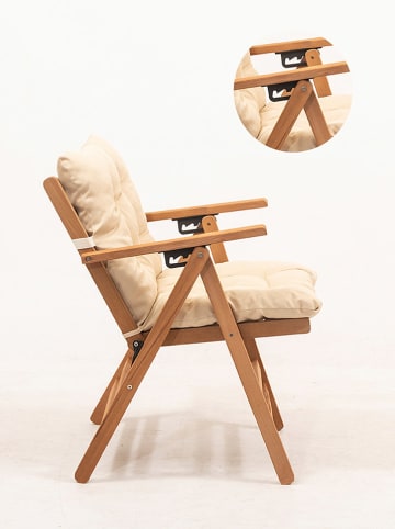 FLORIANE GARDEN 3-częściowy zestaw mebli ogrodowych w kolorze jasnobrązowym