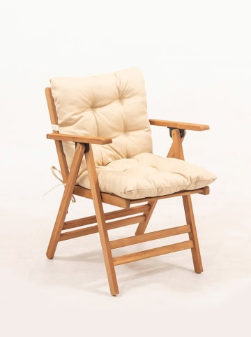 FLORIANE GARDEN Krzesło ogrodowe w kolorze jasnobrązowym - 46 x 89 x 43 cm