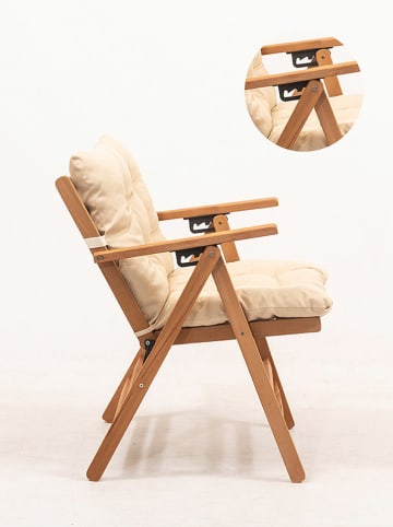 FLORIANE GARDEN Krzesło ogrodowe w kolorze jasnobrązowym - 46 x 89 x 43 cm