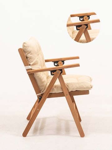 FLORIANE GARDEN Krzesło ogrodowe w kolorze jasnobrązowym - 46 x 89 x 43 cm