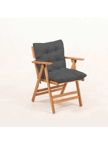 FLORIANE GARDEN Krzesło ogrodowe w kolorze antracytowo-jasnobrązowym - 45 x 89 x 43 cm