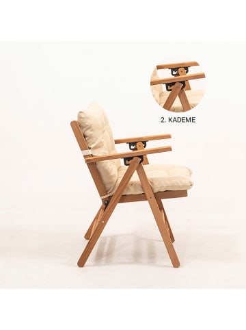 FLORIANE GARDEN Gartenstuhl in Creme/ Hellbraun - (B)45 x (H)89 x (T)43 cm