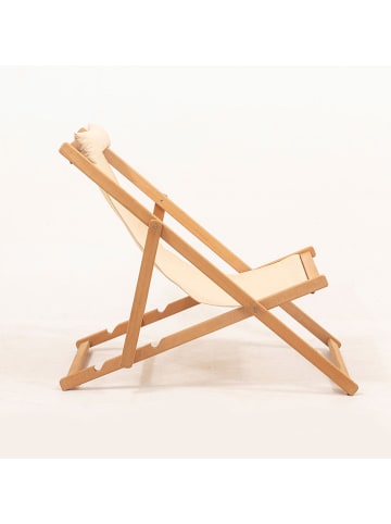 FLORIANE GARDEN Leżak ogrodowy w kolorze kremowo-jasnobrązowym - 59 x 90 x 44 cm