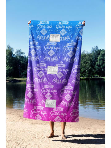 FLORIANE GARDEN Ręcznik plażowy "Never Give Up" w kolorze niebiesko-fioletowym