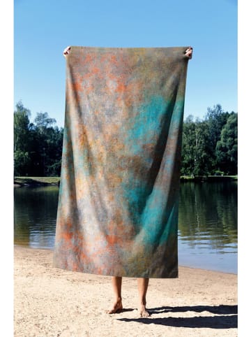 FLORIANE GARDEN Strandtuch "Pasa Da Rust" in Grau/ Türkis/ Orange