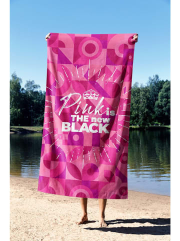 FLORIANE GARDEN Ręcznik plażowy "Pink is The New Black" w kolorze różowym